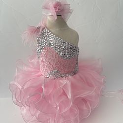 Girls Pink Pageant Glitz Cupcake Ballerina Dress 