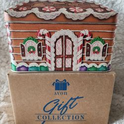 Avon Peppermint Gingerbread House Tin 