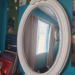 White Oval Dresser Mirror - $25