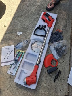 Maikesiman cordless lawn mower and trimmer kit