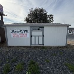 6x20 Lean-To Storage Shed with Shelving
