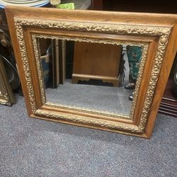 Antique Wood And Gold Gilt Mirror 30 By 27 