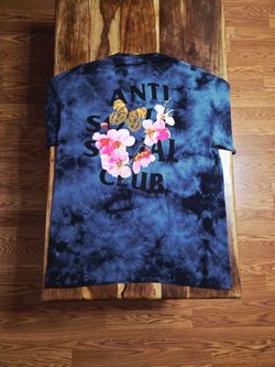 Anti Social Social Club Men's Blue Marble Washed Graphic Tee