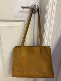 Tan Leather Shoulder Tote Bag