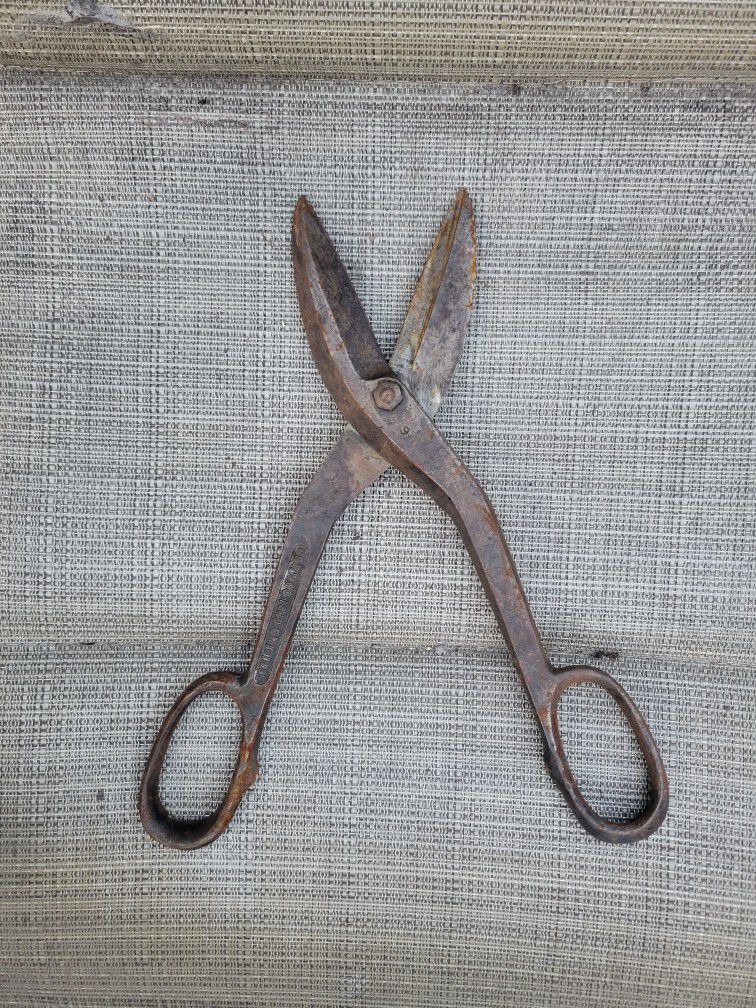 Antique Large Iron Scissors USA Made PS&W CO.  1819 Original