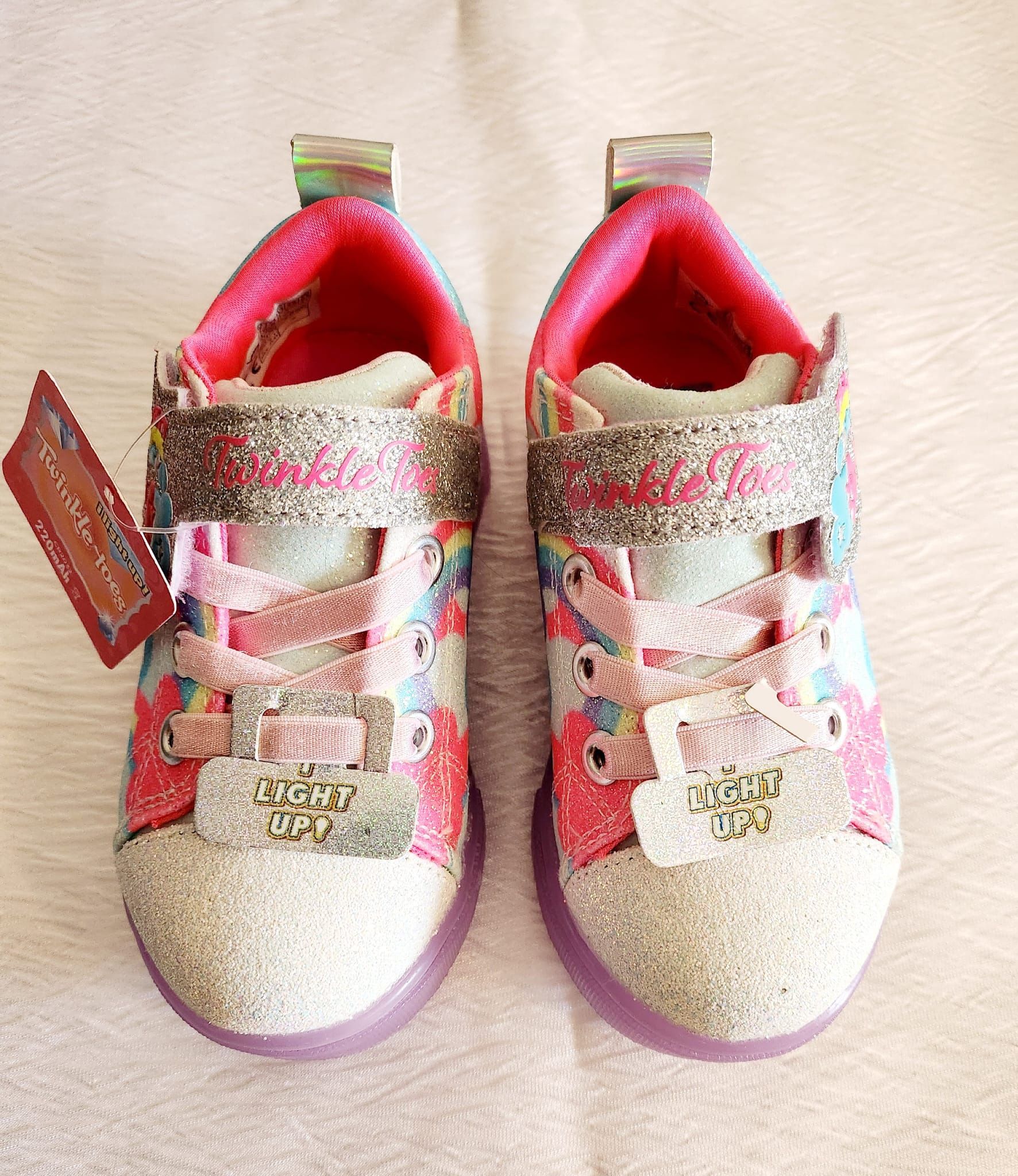 Skechers Toddler with lights girl shoes Size US 7 New