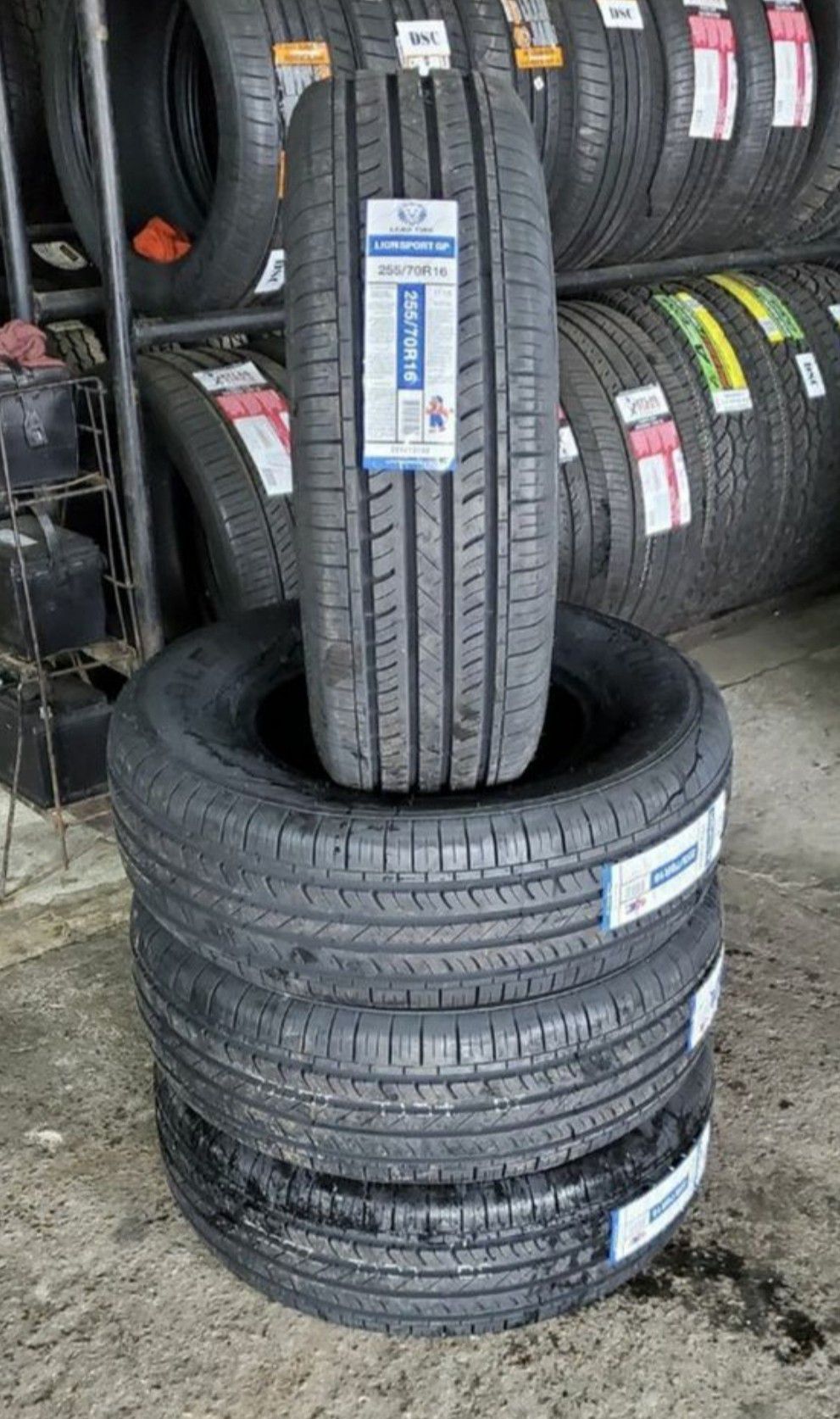255/70/16 new tires for $460 with balance and installation we also finance {contact info removed} Dorian 7637 airline dr houston TX 77037