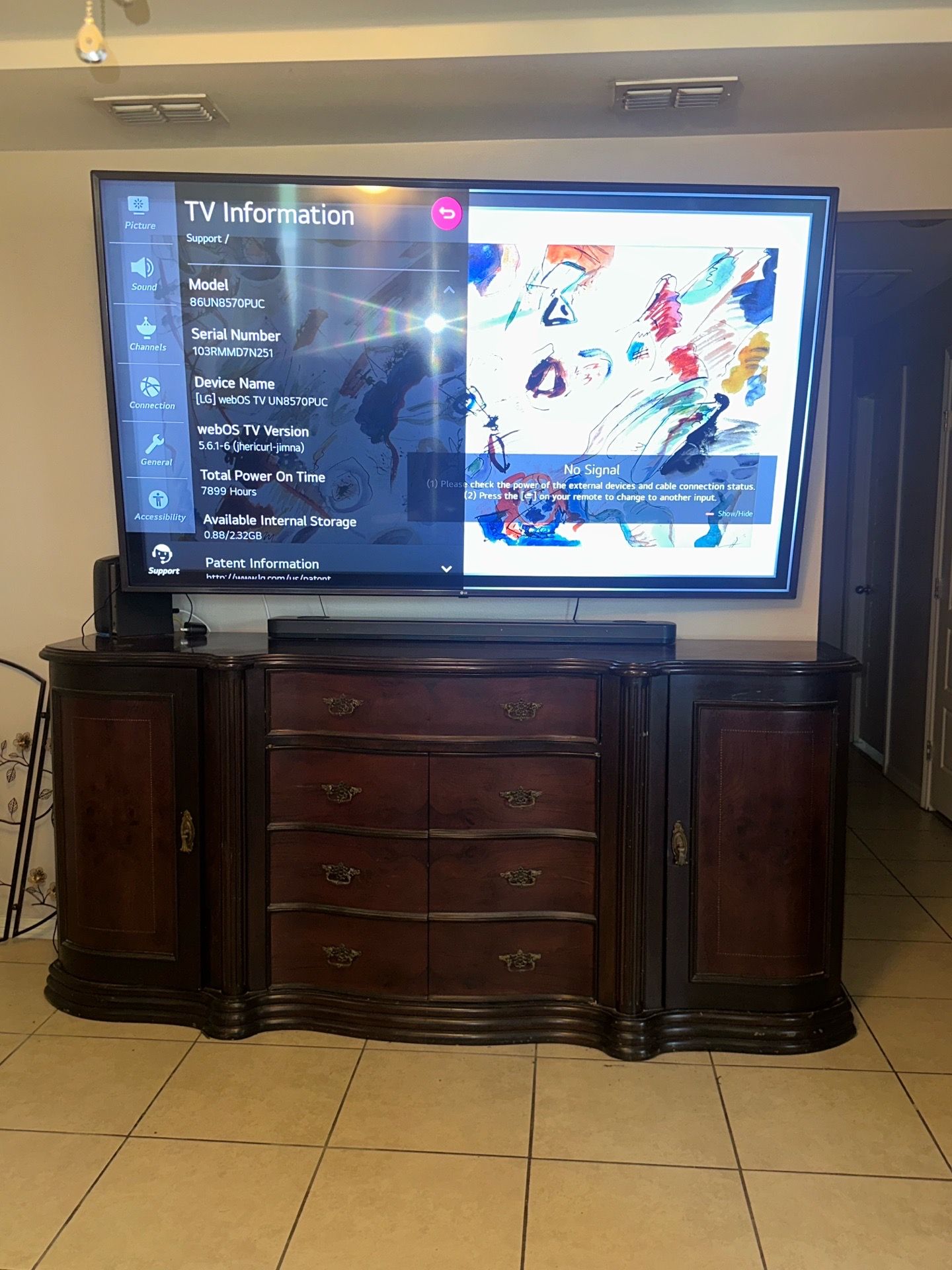 86” LG Smart TV (4K UHD) – Huge Screen – $600 OBO