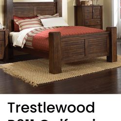 Trestlewood P611 Caifornia King Bed 84"L X 103"D X 62"H  Finish: Mesquite Trestlewood P611 Caifornia King Bed 84"L X 103"D X 62"H  Finish: MesquiPine 