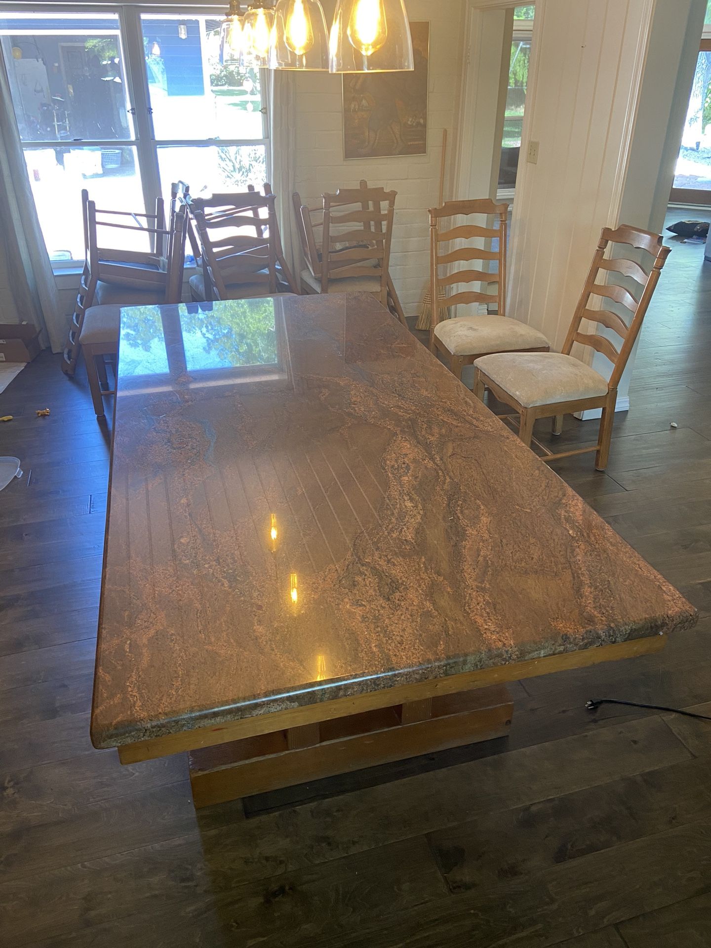 Custom Granite Top Dining Room Table