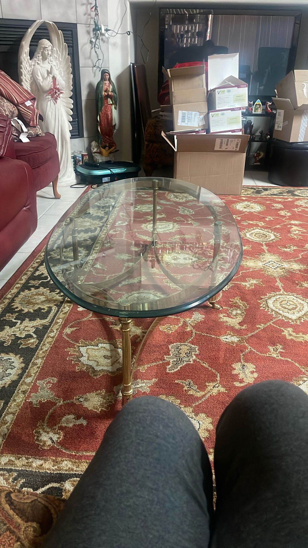 Glass Coffee Table Brass