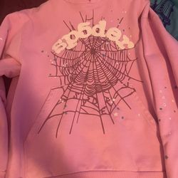 Pink Sp5der Hoodie Medium 