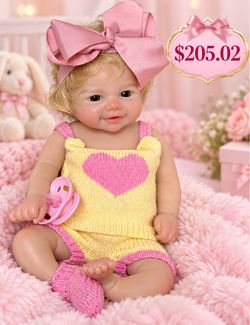 Reborn Baby Doll with Accessories Reborn Baby Doll with Pink Bow & Knit Outfit 🎀 Meet your new little sweetheart! 🎀