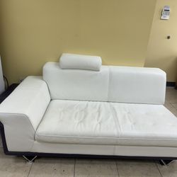 Scan Design White Leather Couch