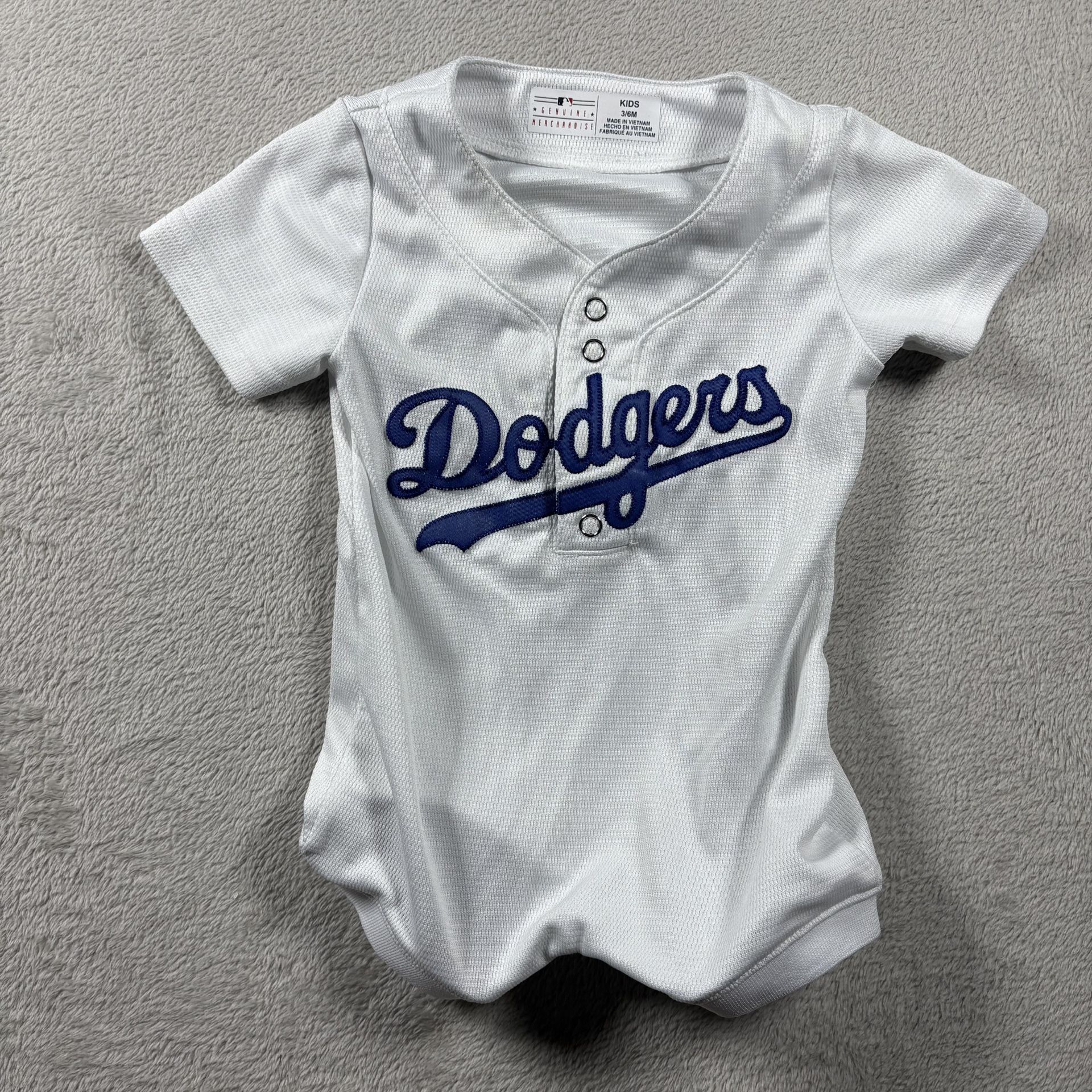 Los Angeles Dodgers Baseball Baby Infant Bodysuit Size 3-6 Months White #1525
