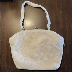 Vintage Handmade Beaded Evening Bag Clutch Purse Beaded Strap
