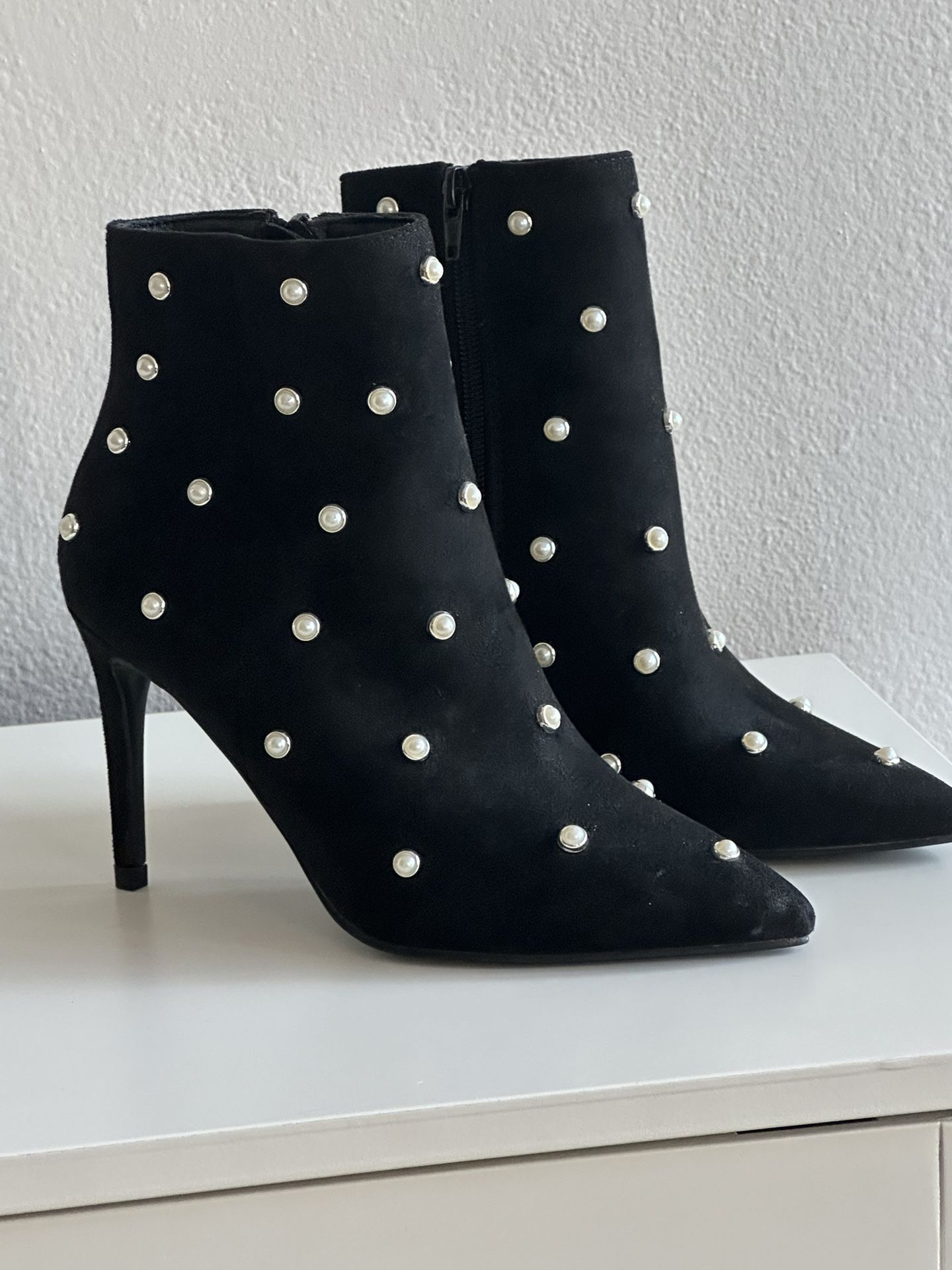 Black Stiletto Ankle Boots 5.5
