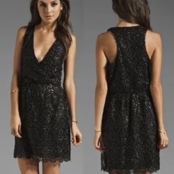 NEW w/ Tags - Black Dress | Black Lace Sequin Dress | Black Cocktail Dress | Size XS - S