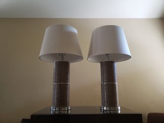 Two High End Designer Lamps /real Alligator Skin