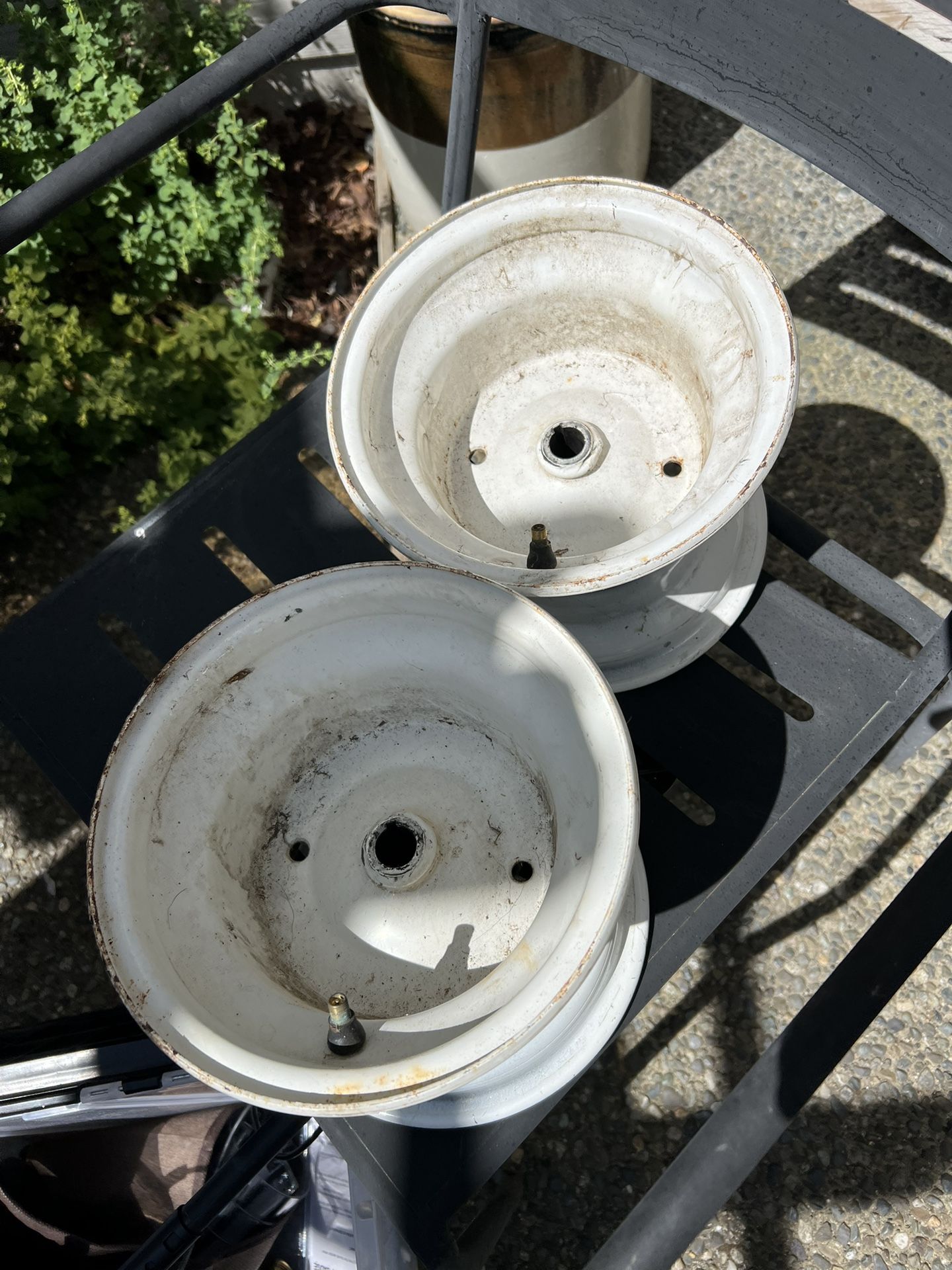 Two 8” Diameter Riding Lawnmower Rims - Free