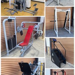 Gym Equipment, Olympic Weight, Lat, Chest & Smith Machines, Home, Leg Press, Dumbbell Rack Power Squat Curl Extension Glutes 