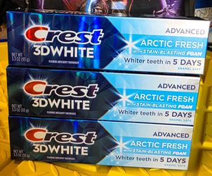 (3) Crest Toothpaste, 3D White Advanced Artic Fresh Whitening Toothpaste, 3.3 oz