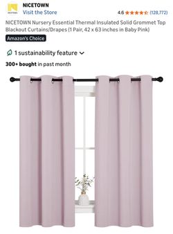 Baby Pink Curtains + Rods.