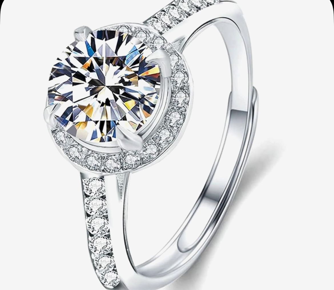 1ct Moissanite Ring Adjustable Band