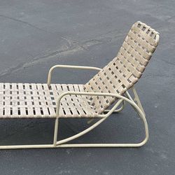 Vintage Mid Century Adjustable Lounge Chaise Pool Beach Camping Summer Tanning Chair