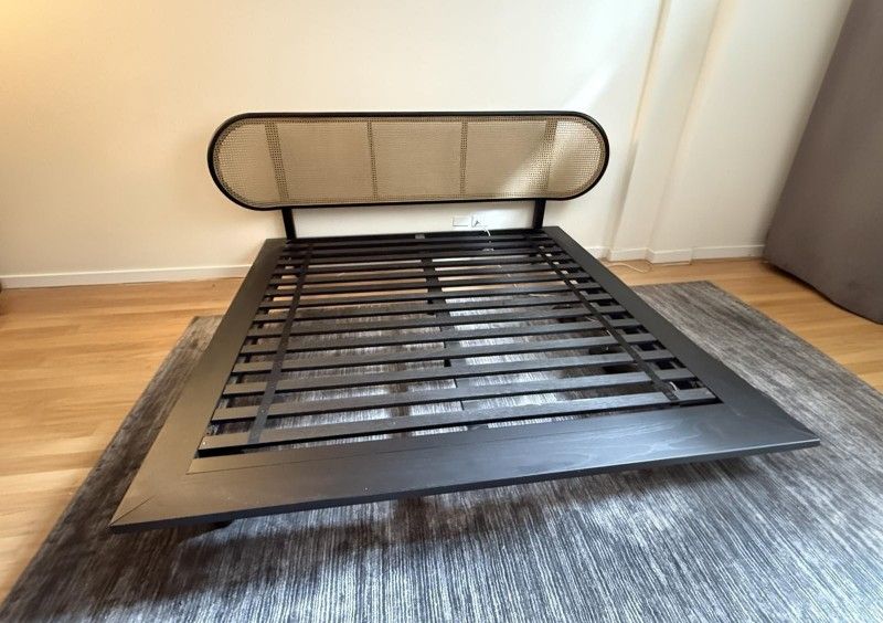 Crate & Barrel Anaise Cane King Bed Frame Retail Price:$2,299