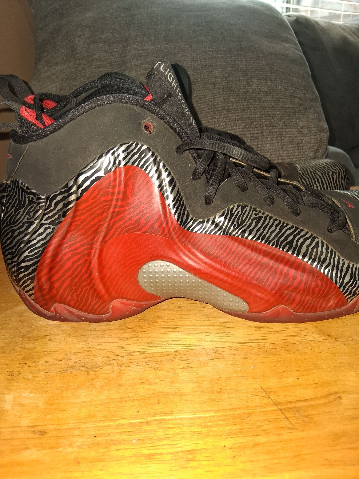 Nike Air Flightposite Exposed Zebra Shoes Size 13