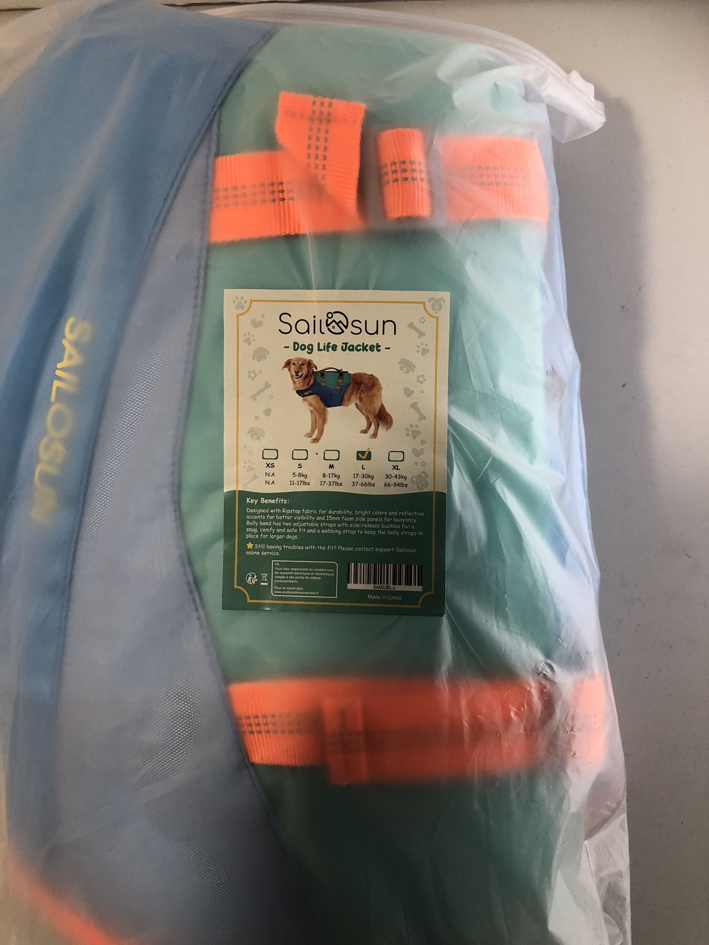 Dog Life Jacket Large Size :Large 27-66 Pounds