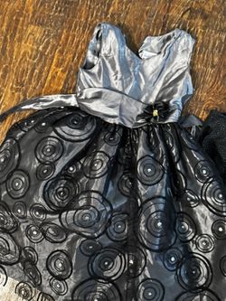 Black And Silver Quinceañera Birthday Girls Dress. Size 8