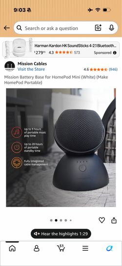 Battery base for HomePod mini