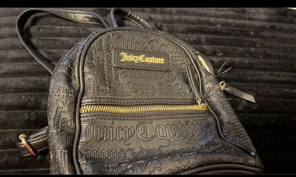 Juicy Couture Black Embossed Mini Backpack
