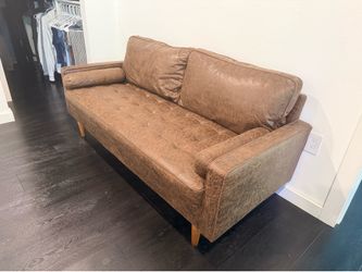 Faux leather loveseat sofa