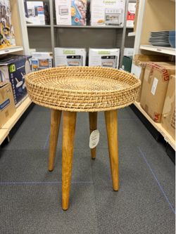 Round Rattan Side Table – Threshold