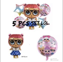 L.o.L 5 pcs set foil balloons New,