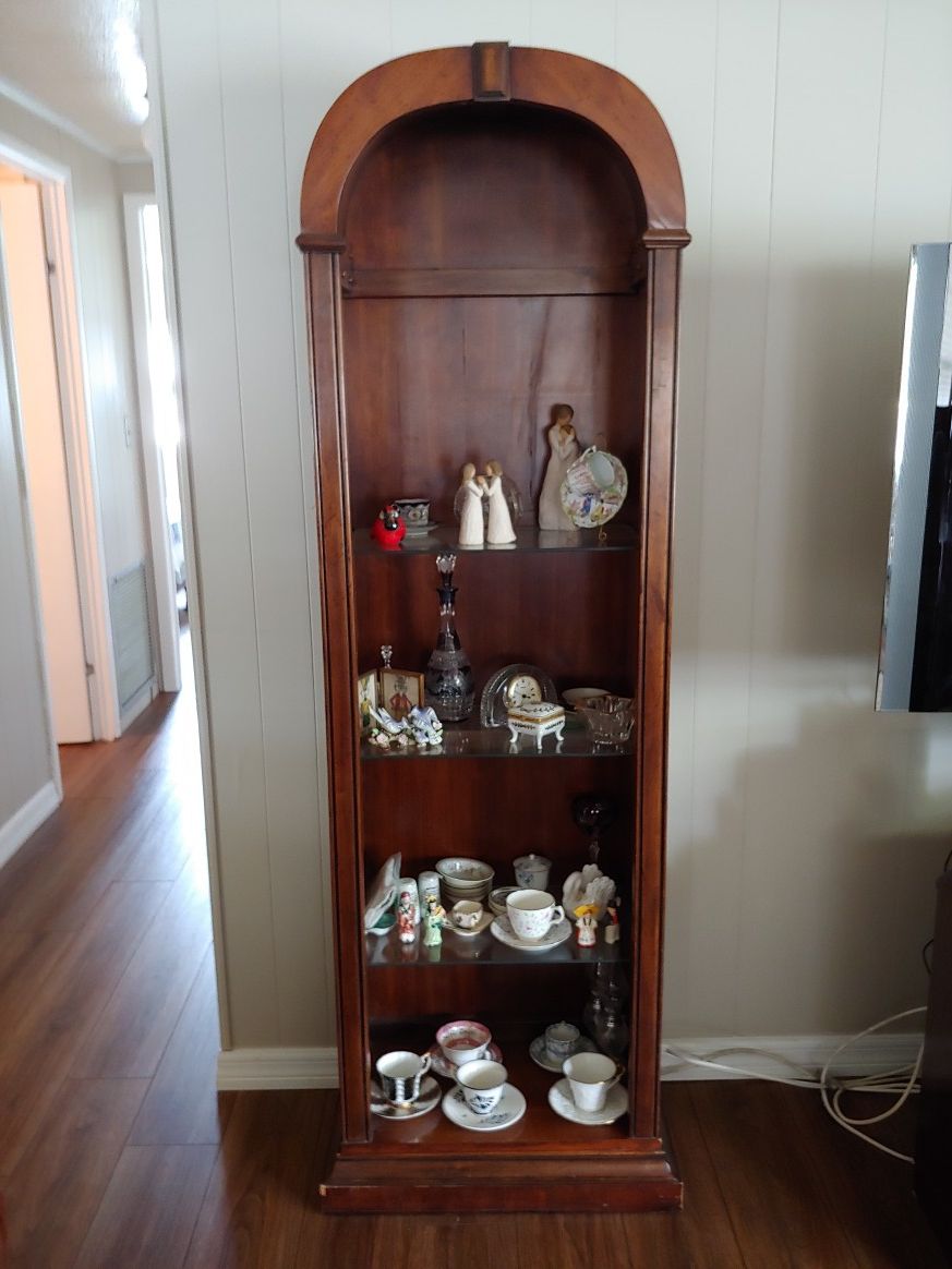 Solid wood curio cabinet