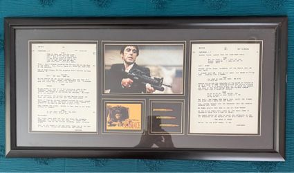 Al Pacino Unsigned Scarface Script Framed 17x32