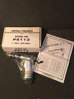 Central Pneumatic 3/8” Reversible Air Drill NEW