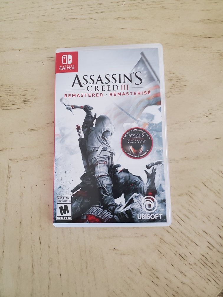 Nintendo switch video game Assassins Creed 3