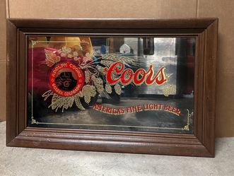 Vintage 1976 Coors Beer Advertising Mirror Sign