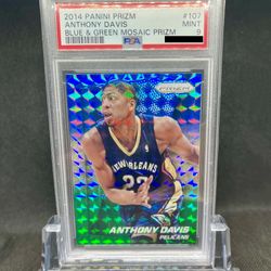 2014 Prizm Blue & Green Mosaic Anthony Davis PSA 9 Mint!