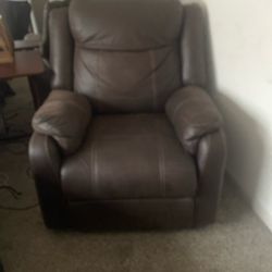 Coffee Brown Leather Recliner 