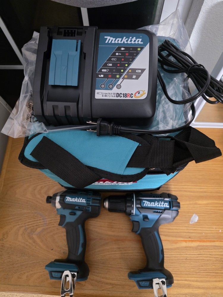 New Makita 18V LXT Cordless Compact 2-Piece Combo Kit Set (Driver-Drill/Impact Driver Tools Only