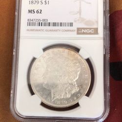1879 Silver $1 MS 62