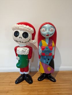 Jack and Sally Gemmy Christmas Light Up Blow Mold 3ft Tall NEW
