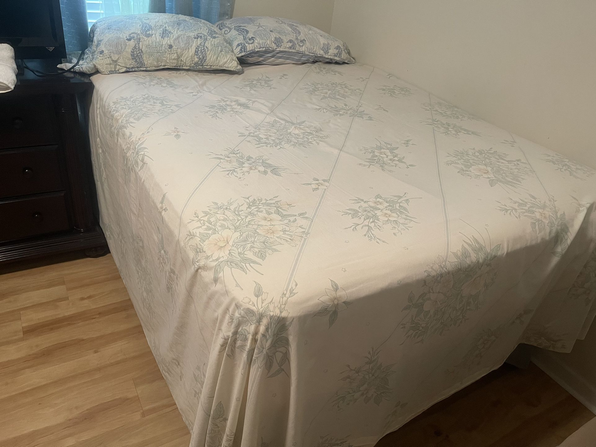 Bed Includes Mattress, Box Spring And Metal Frame
