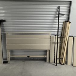 Queen size bed frame - Beige color with Mattress  and Box spring.